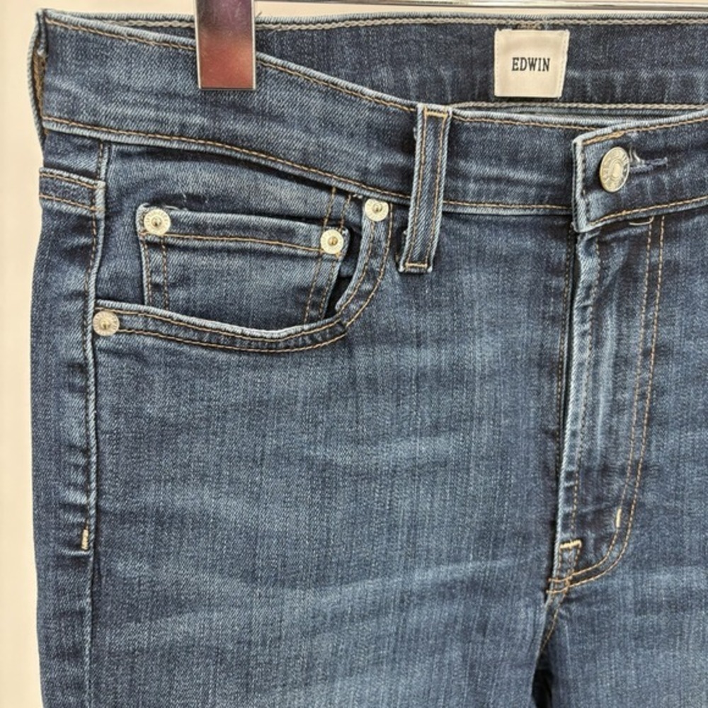Edwin Raw Hem High Waisted Perfect Fit Denim Jeans Womans Size 27 #26P - Picture 4 of 7